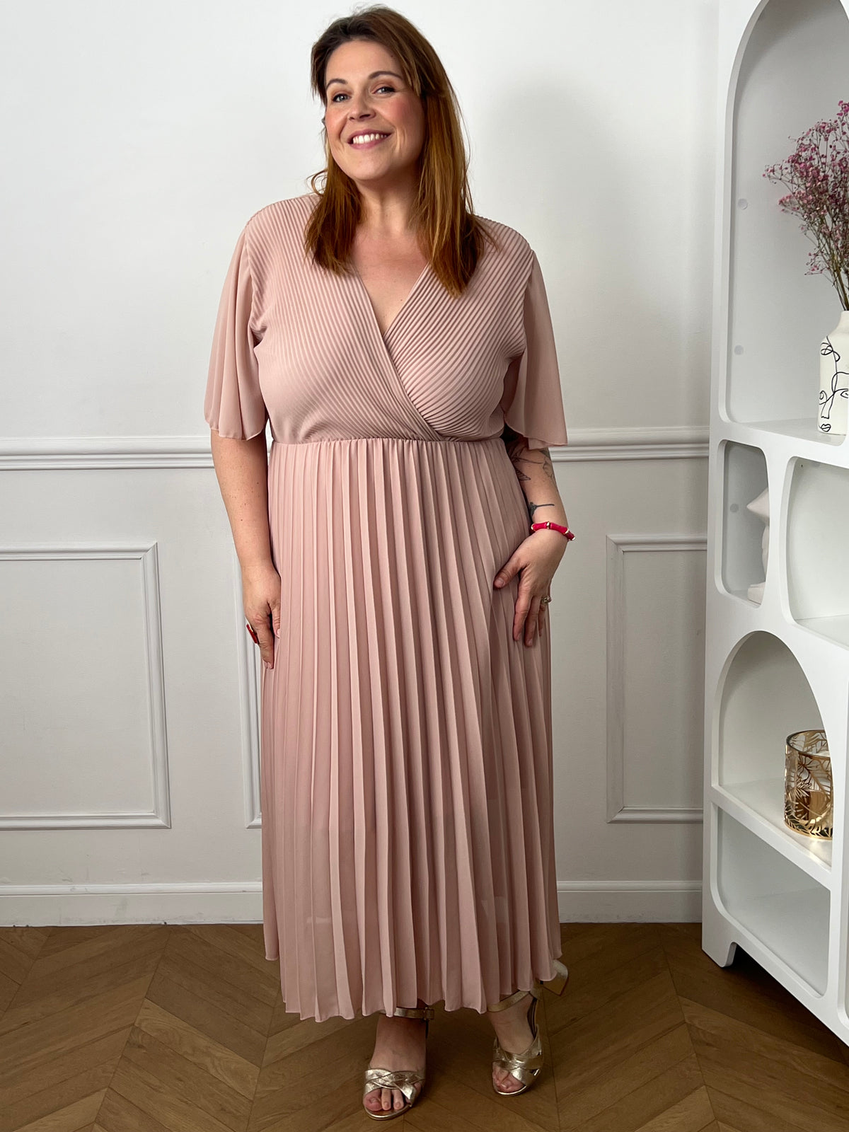 Robe rose pâle grande taille : Ophelie