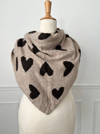 Écharpe triangle marron et taupe : Swan