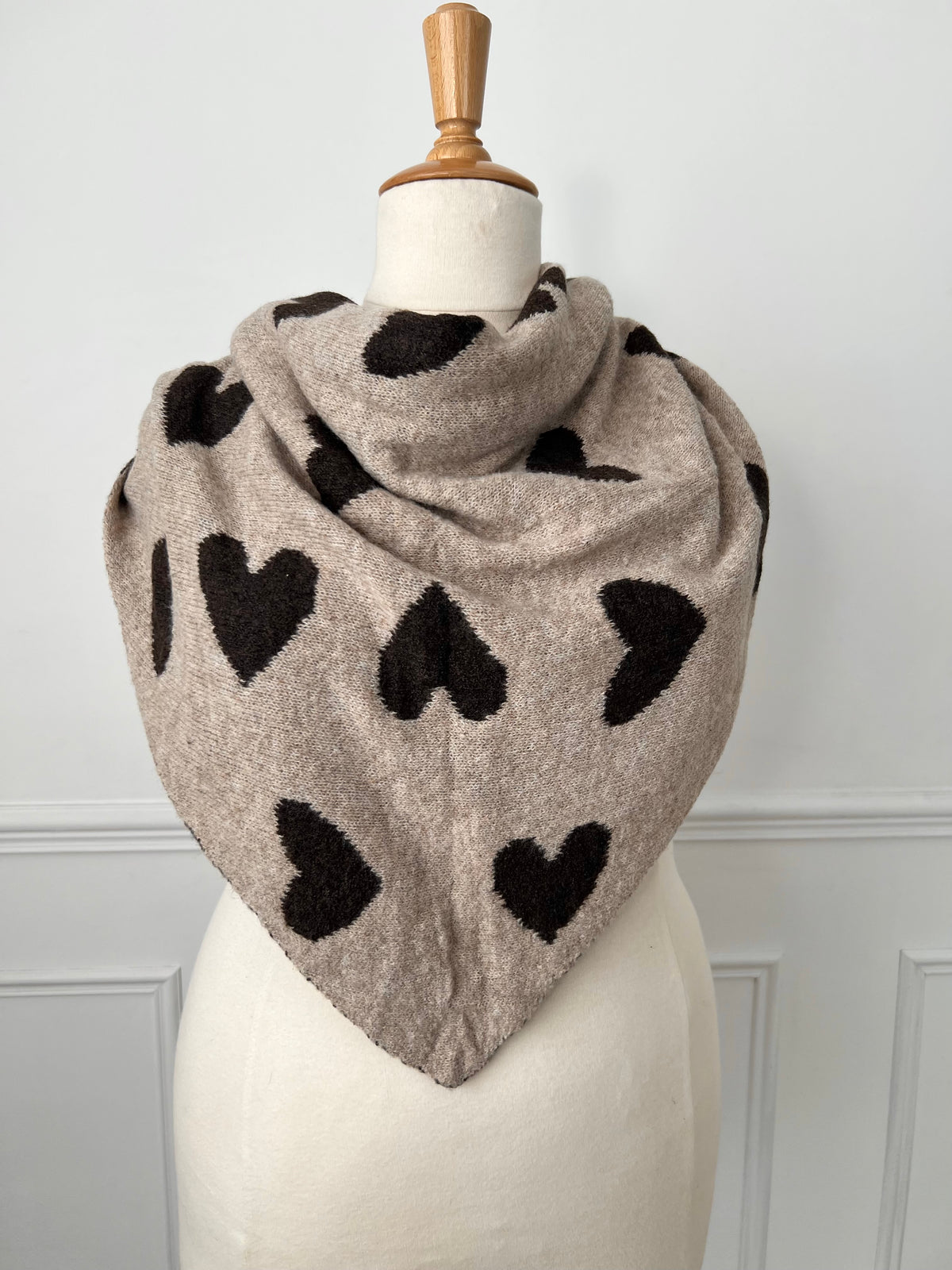 Écharpe triangle marron et taupe : Swan