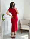 Robe longue rouge : Carla