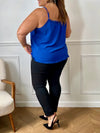 Top bleu grande taille : Alexina