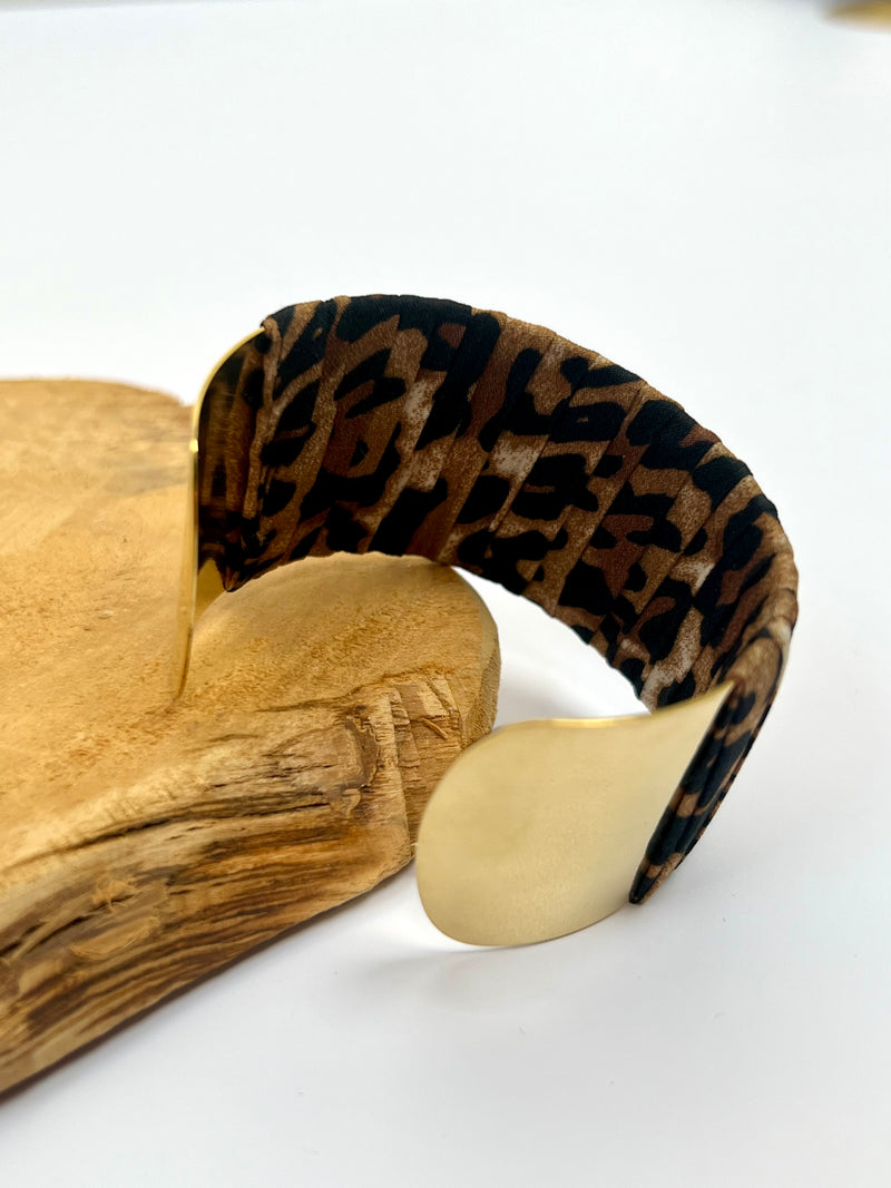 Bracelet jonc doré et léopard : Louis