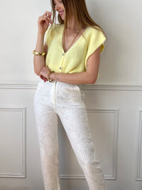 Ecrufarbene Hose mit Muster: Kilian