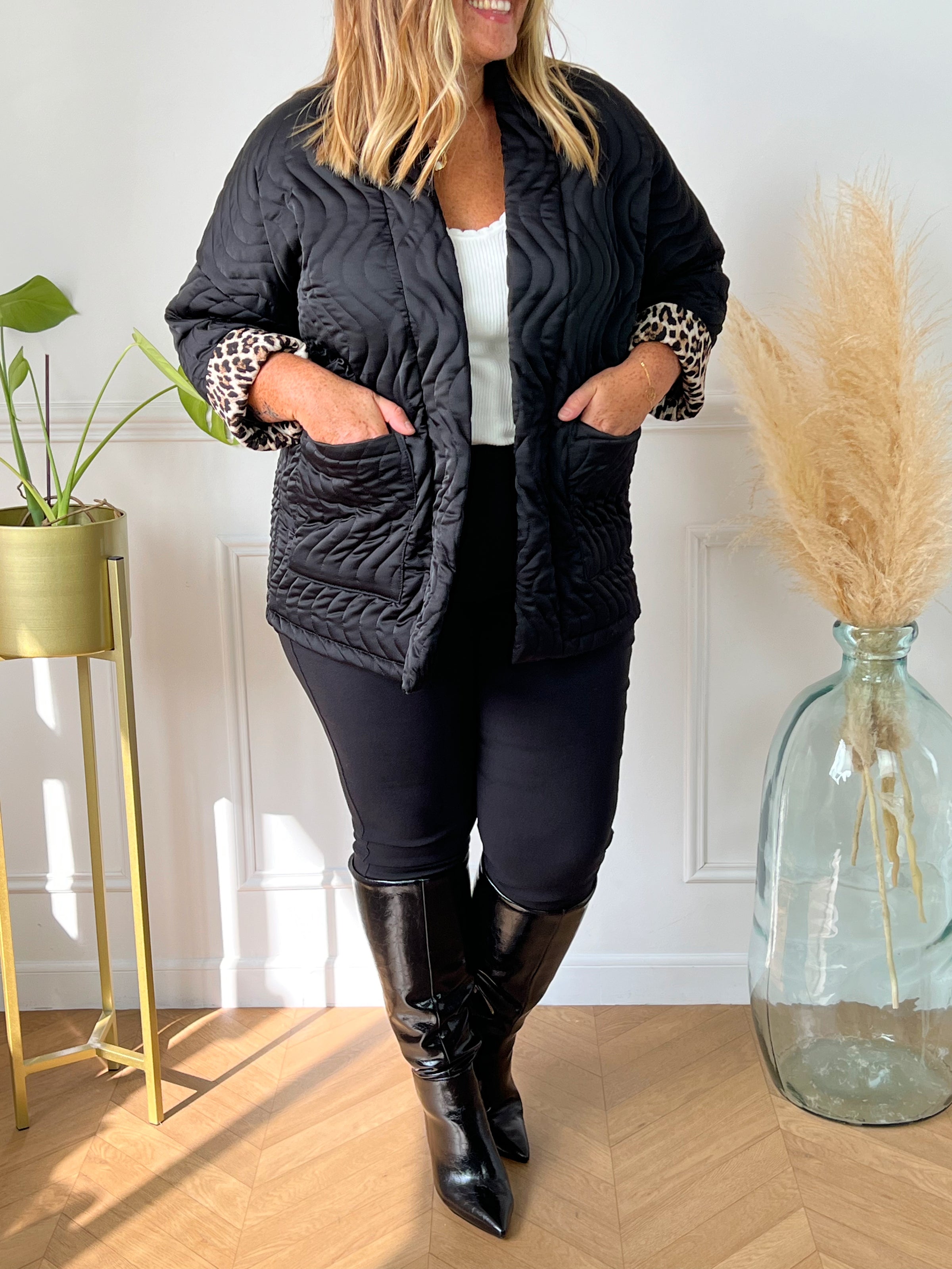Veste matelassee noire grande taille femme Loicia
