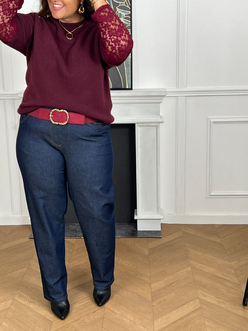 Jean Mom bleu grande taille : Mary