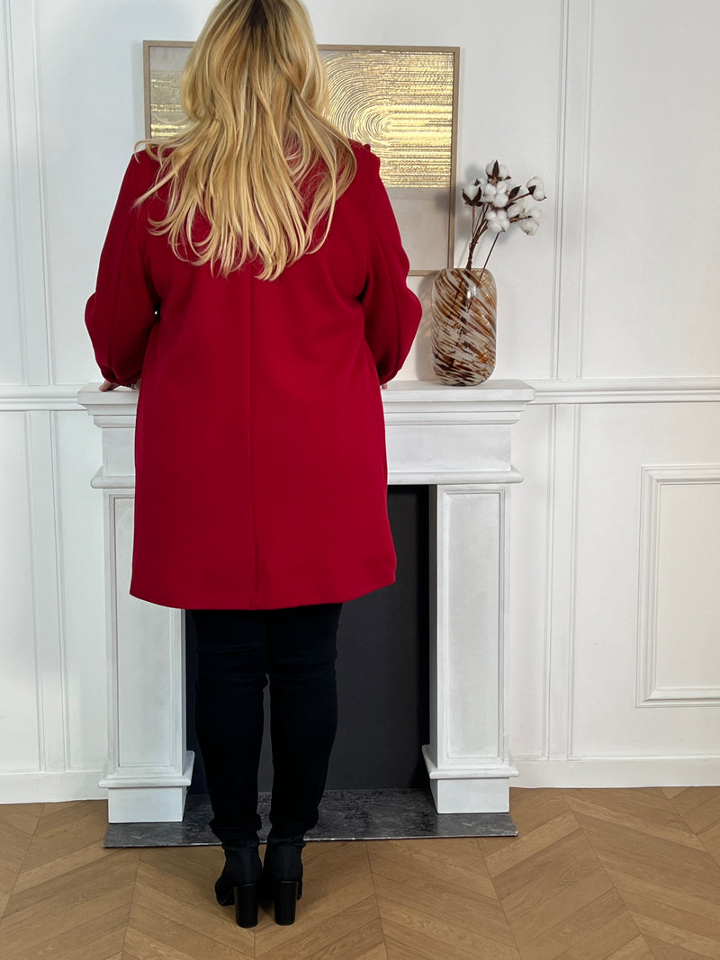 Manteau mi-long rouge : Julia