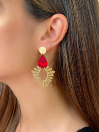 Boucles d'oreilles rouges : Menel