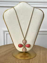 Pink and beige long necklace: Ony