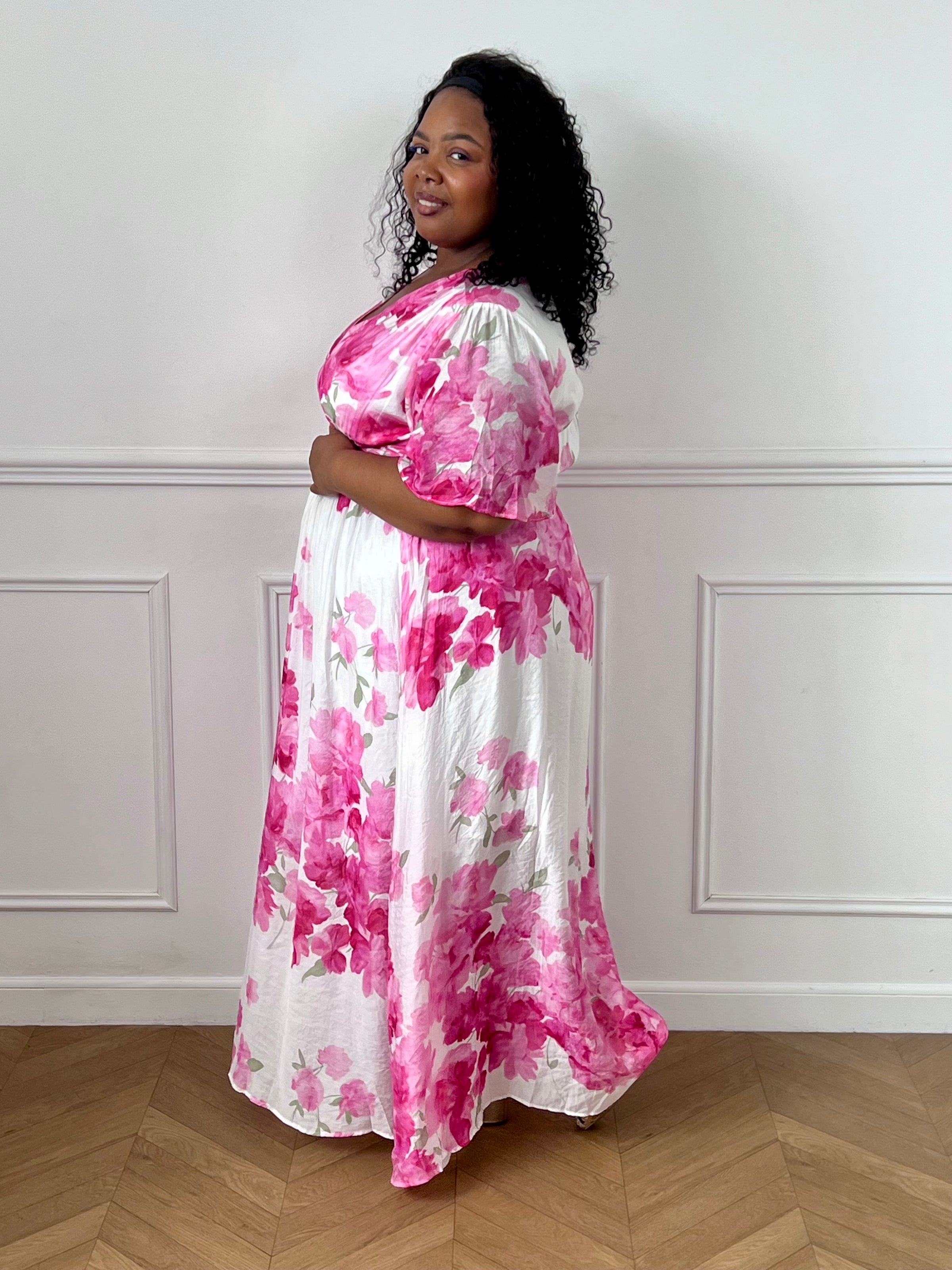 Robe longue fleurie grande taille : Rossano