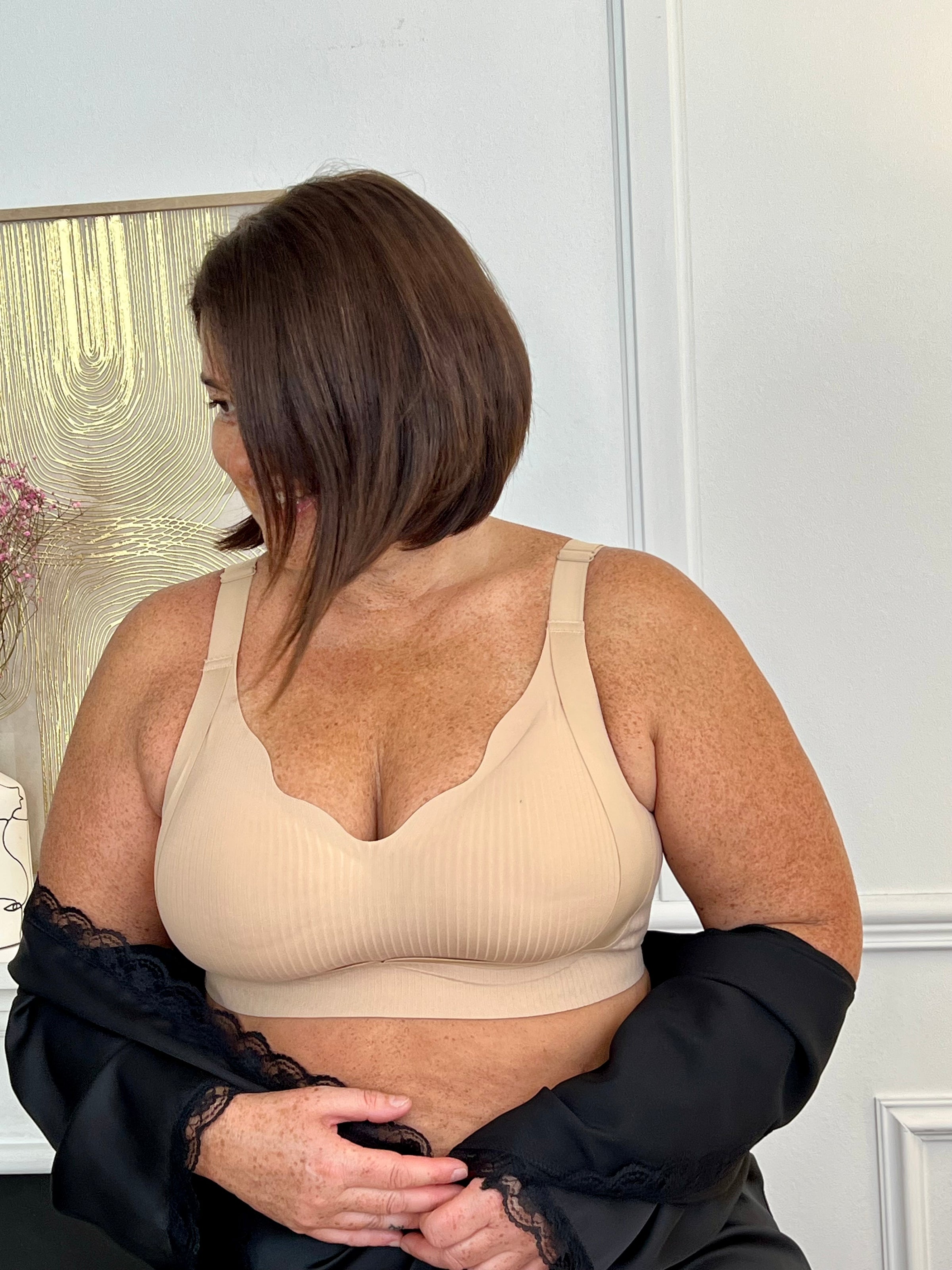 Nolia Plus Size Nude Scalloped Bra