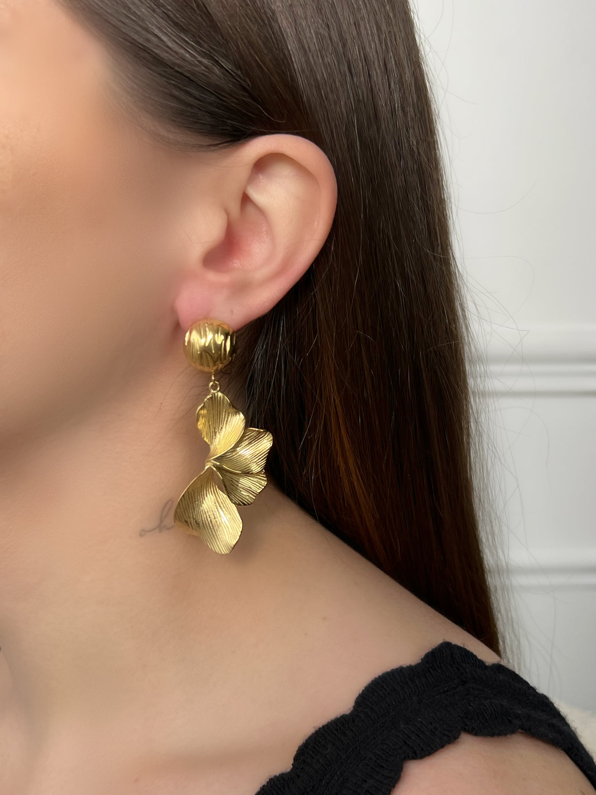 Boucles d'oreilles pendantes dorées : Manilva