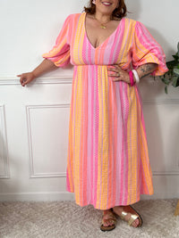 Robe longue rose grande taille : Maelo