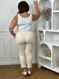 Beige cotton trousers: Shane