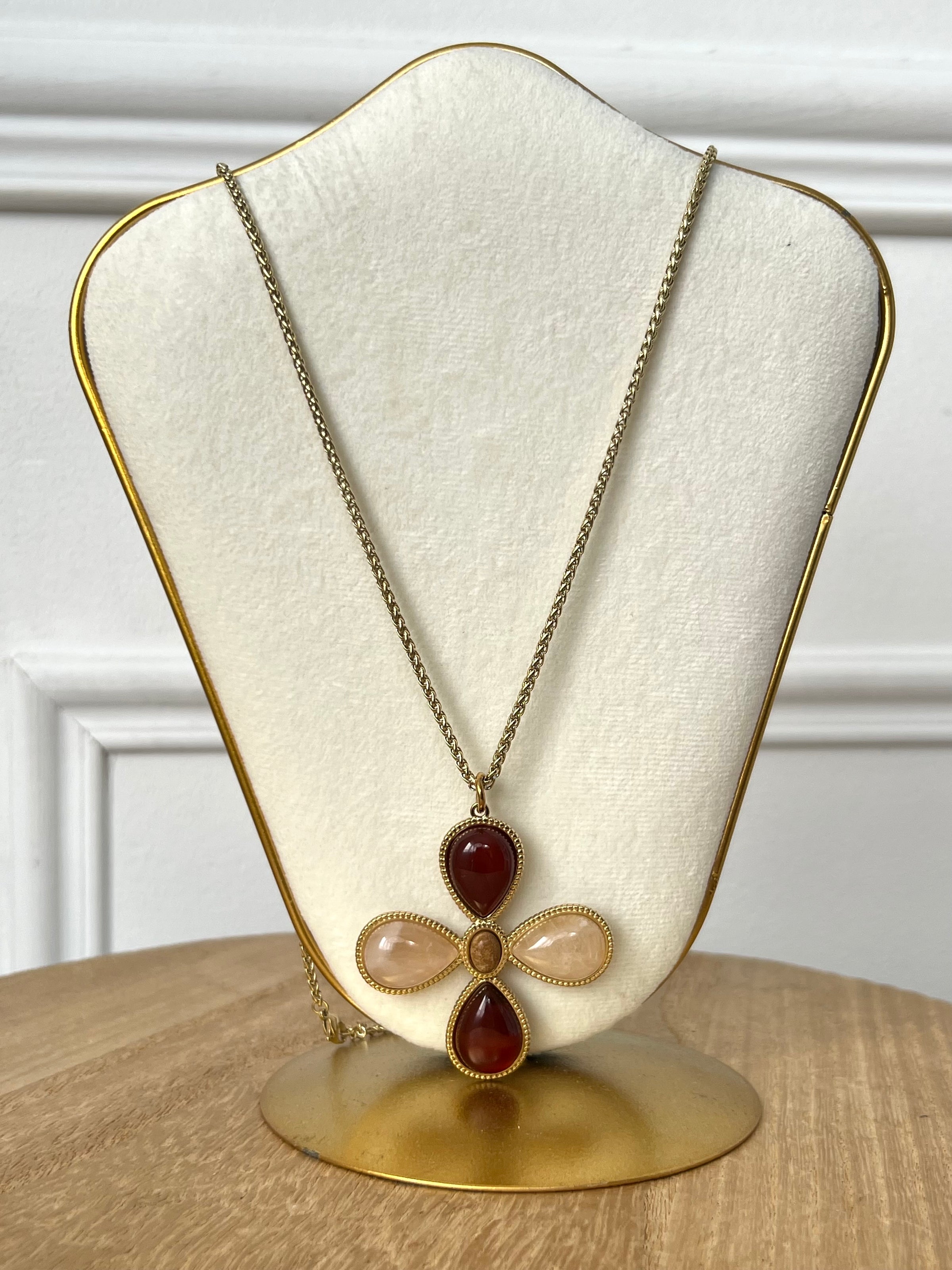 Long brown and beige necklace: Ony