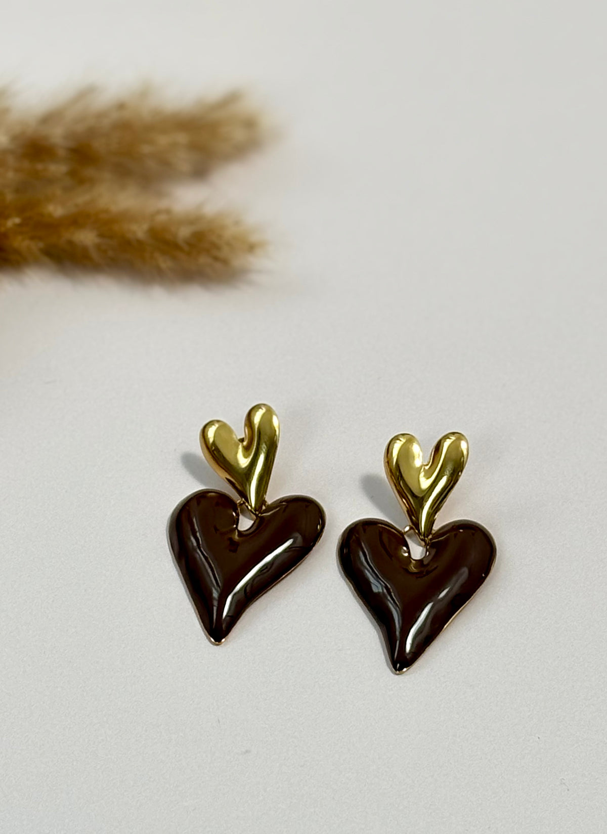 Boucles d'oreilles marrons