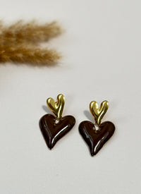 Boucles d'oreilles marrons