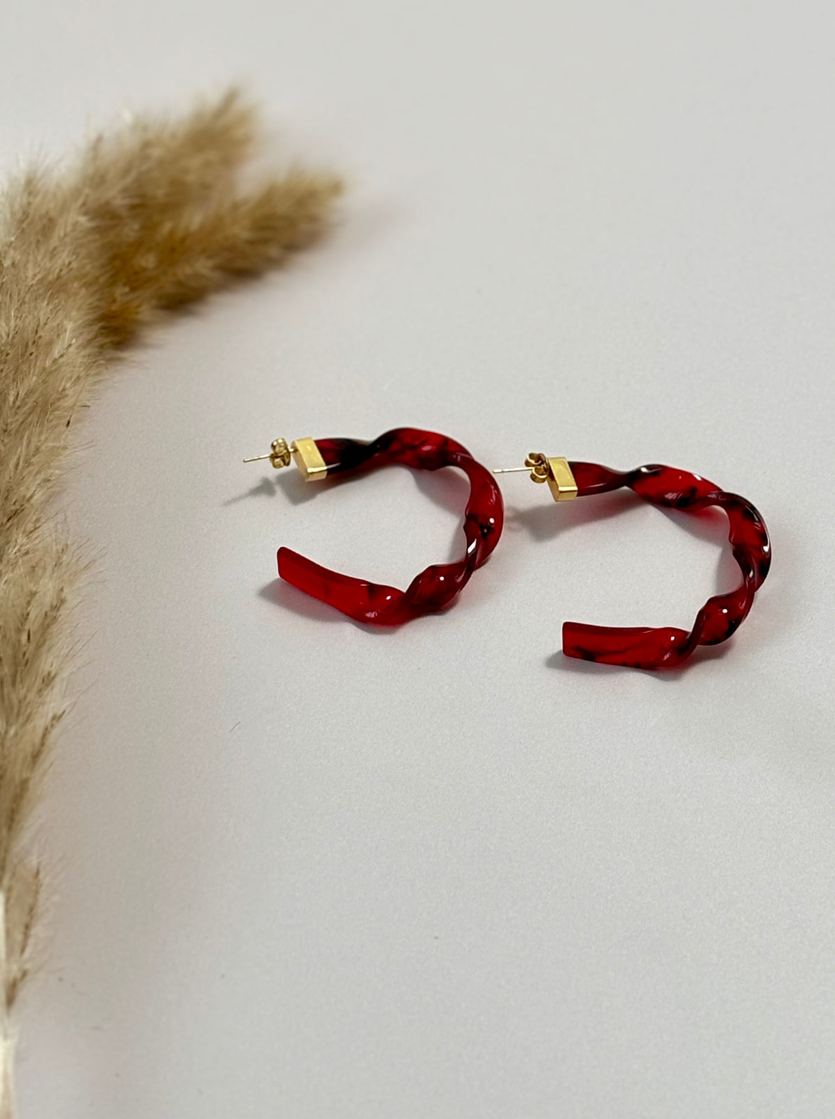 Boucles d'oreilles rouges