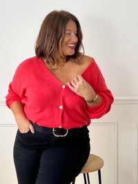 Gilet corail grande taille femme – Caroline | Loïcia
