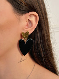 Boucles d'oreilles noires : Lovia