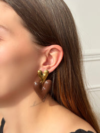 Boucles d'oreilles marrons