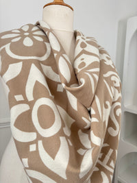 Écharpe bandana taupe et beige : Carly