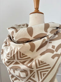 Écharpe bandana taupe et beige : Carly