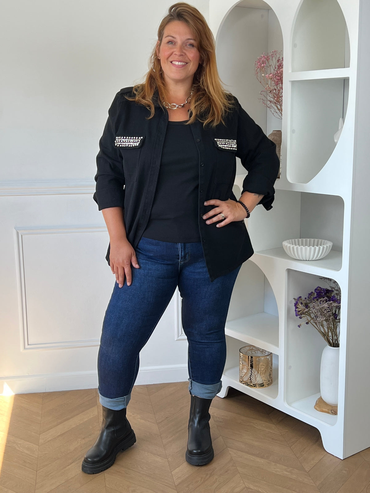 Jean slim bleu foncé grande taille femme – Bruno | Loïcia