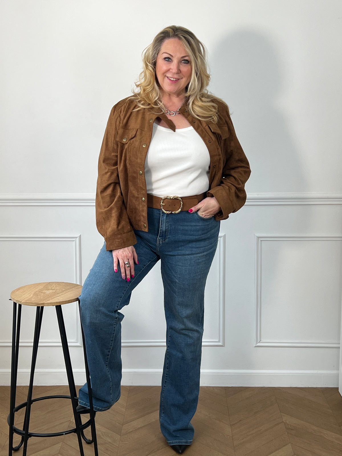 Jean bleu wide leg Tall grande taille femme – Louka | Loïcia
