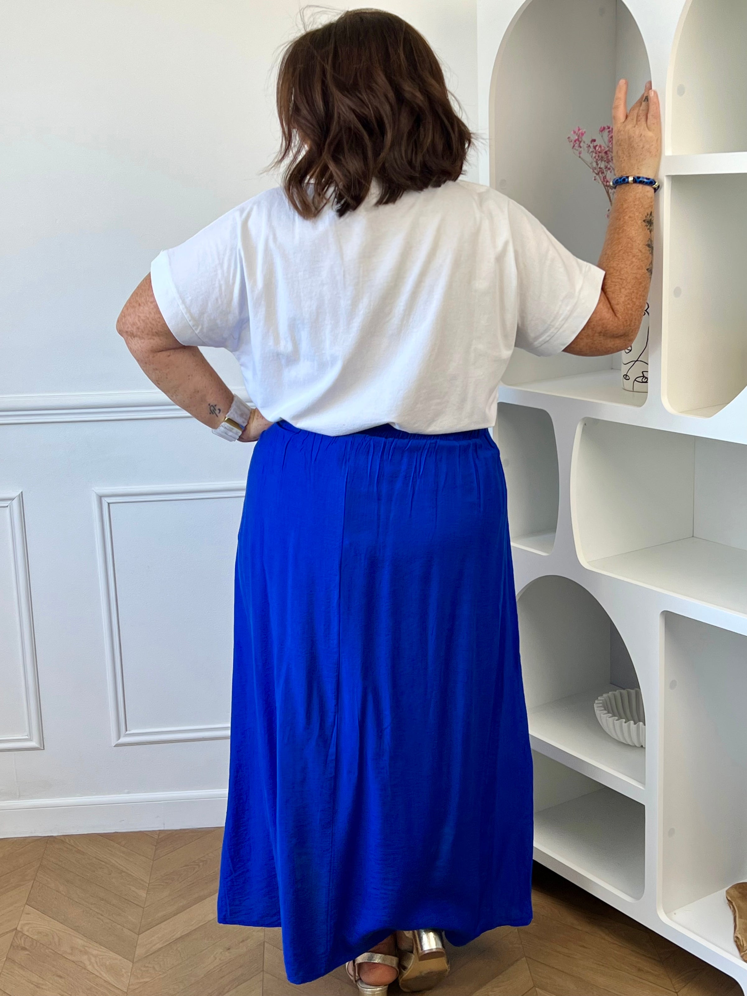 Jupe longue bleu roi grande taille : Maona