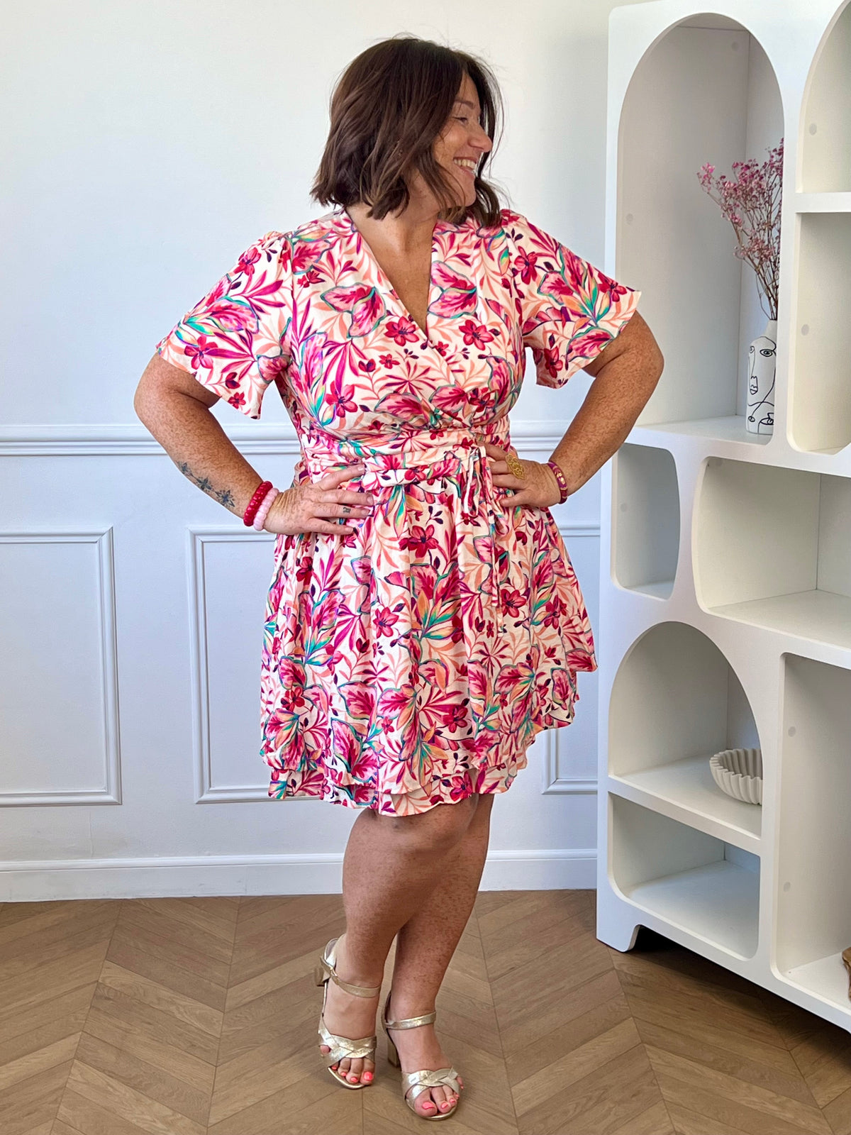 Robe courte colorée grande taille : Luiza