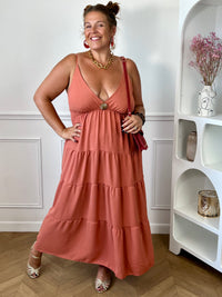 Robe longue terracotta grande taille : Loetitia