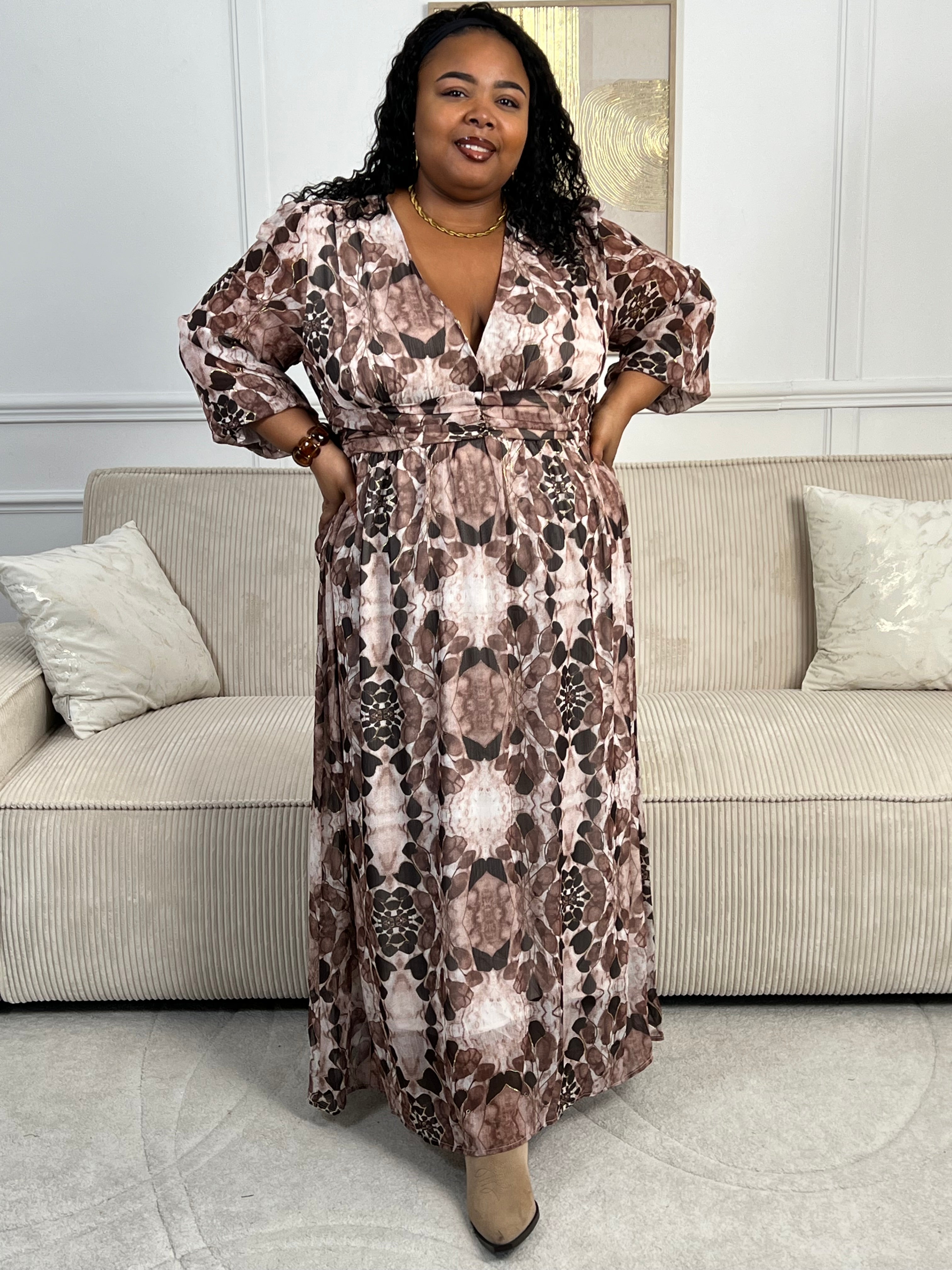 Women's Plus Size Patterned Maxi Dress – Loïcia