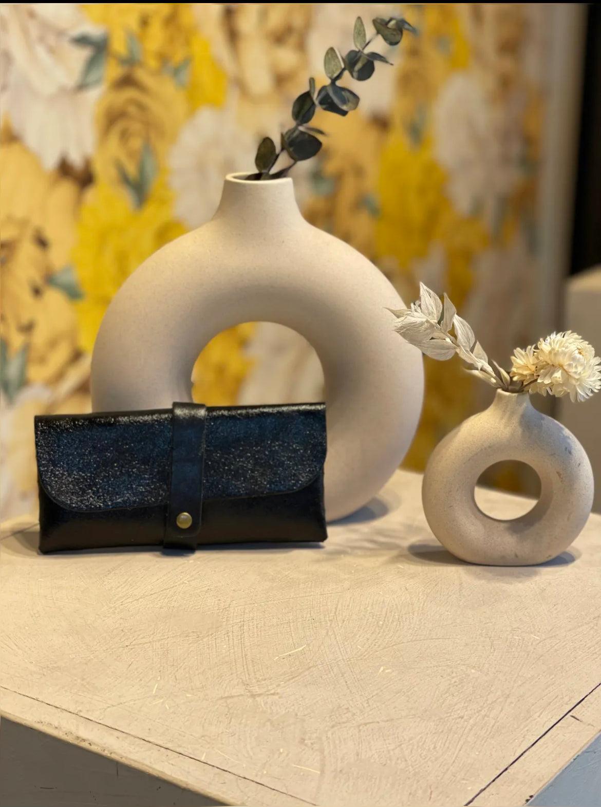 Étui lunettes noir en cuir : Paloma - Loïcia