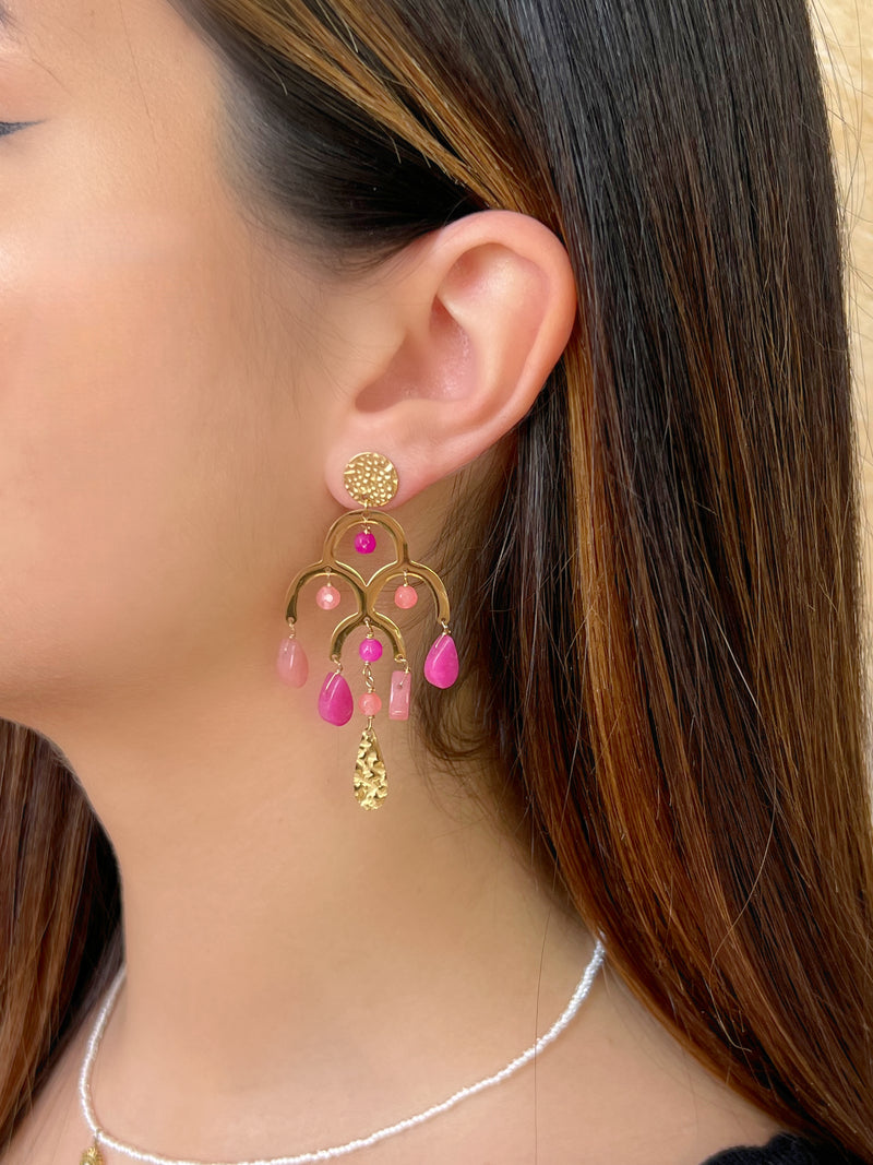 Boucles d'oreilles roses : Ylia - Loïcia