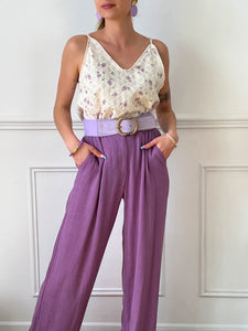 Pantalon violet en lin : Loman