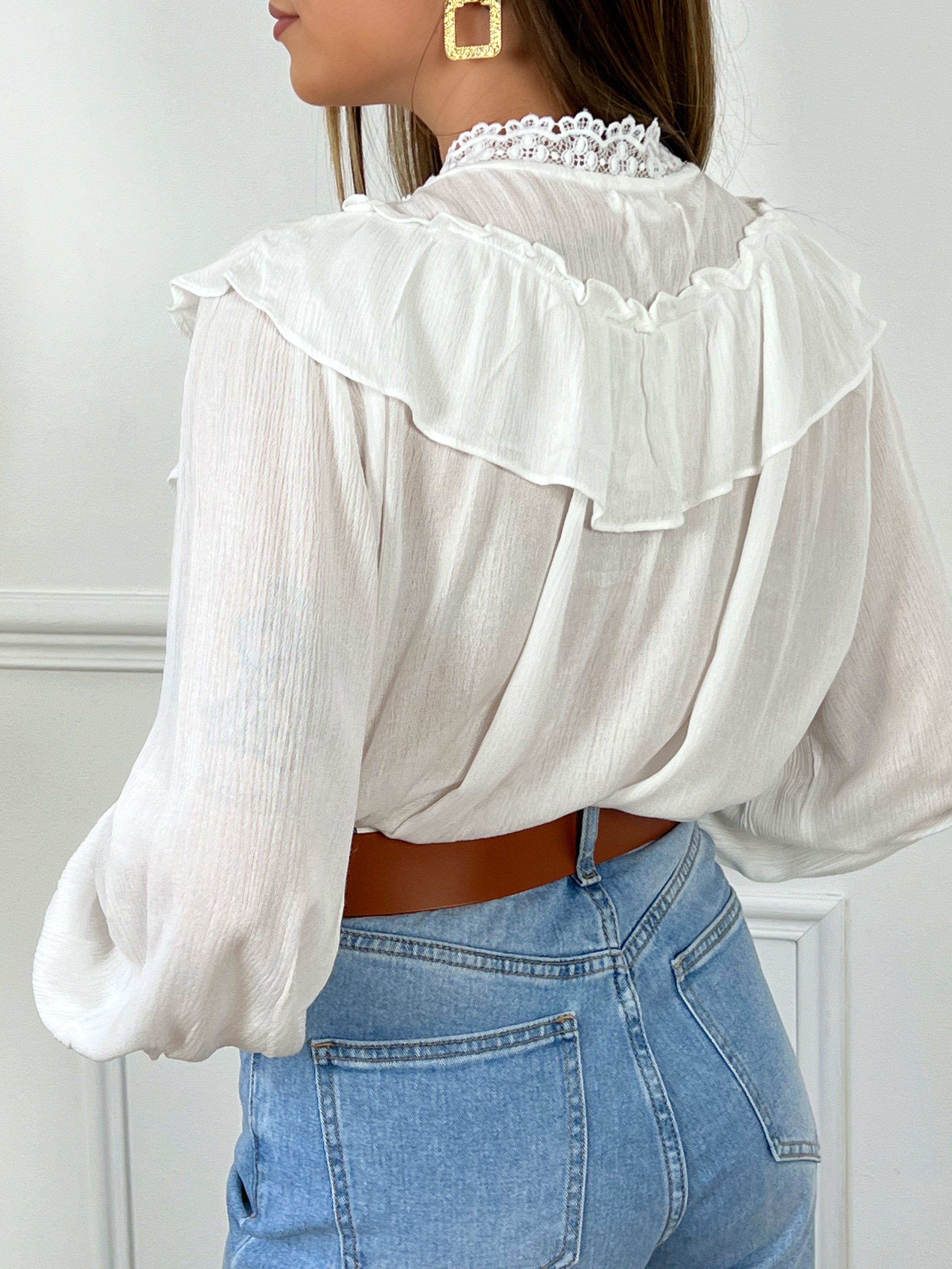 Wyzesi Chemise Blanche Femme Grande Chemise de Bureau à Manches Longues Costumes de Noël pour Femmes