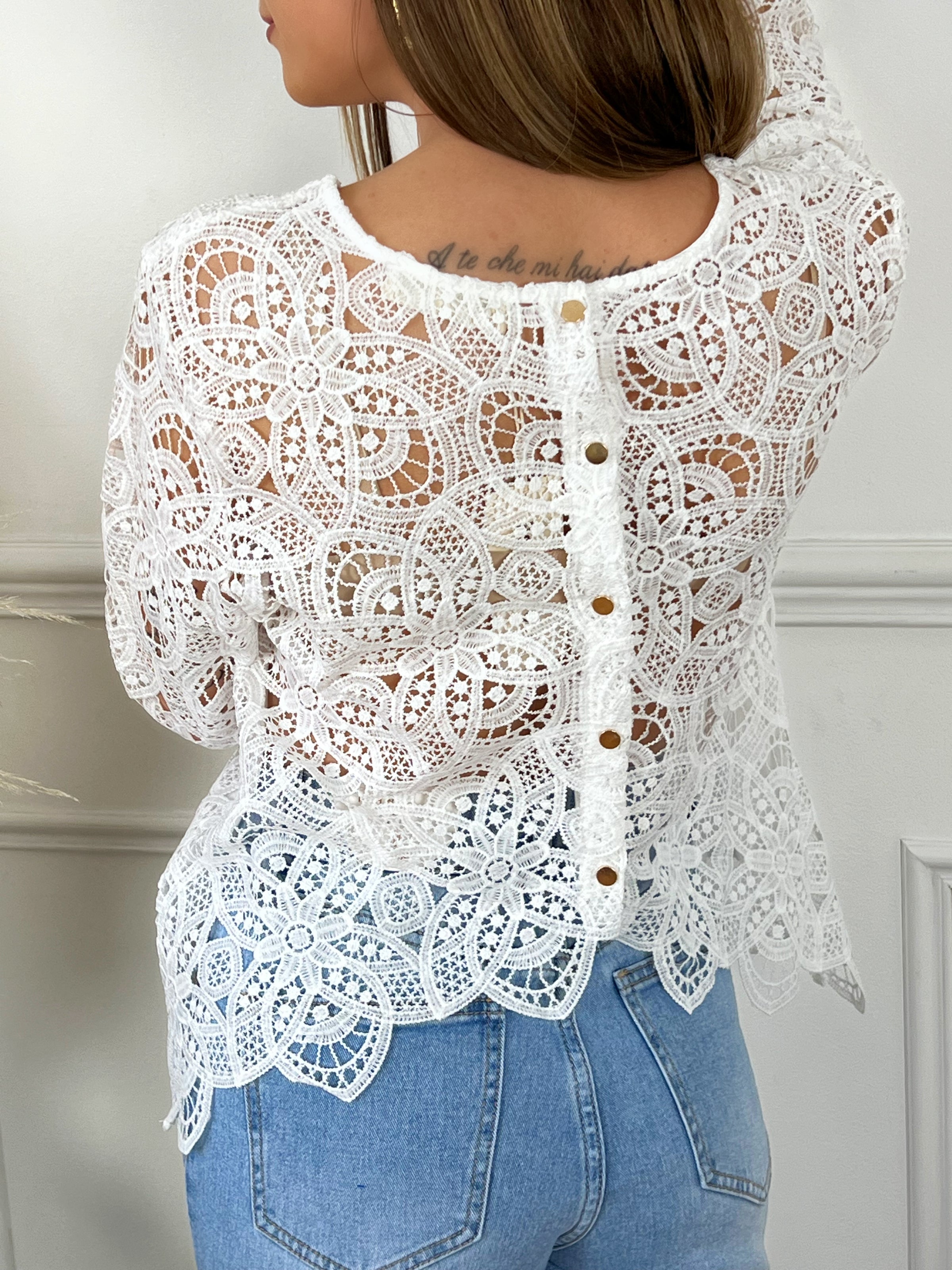 Blouse blanche transparente discount femme