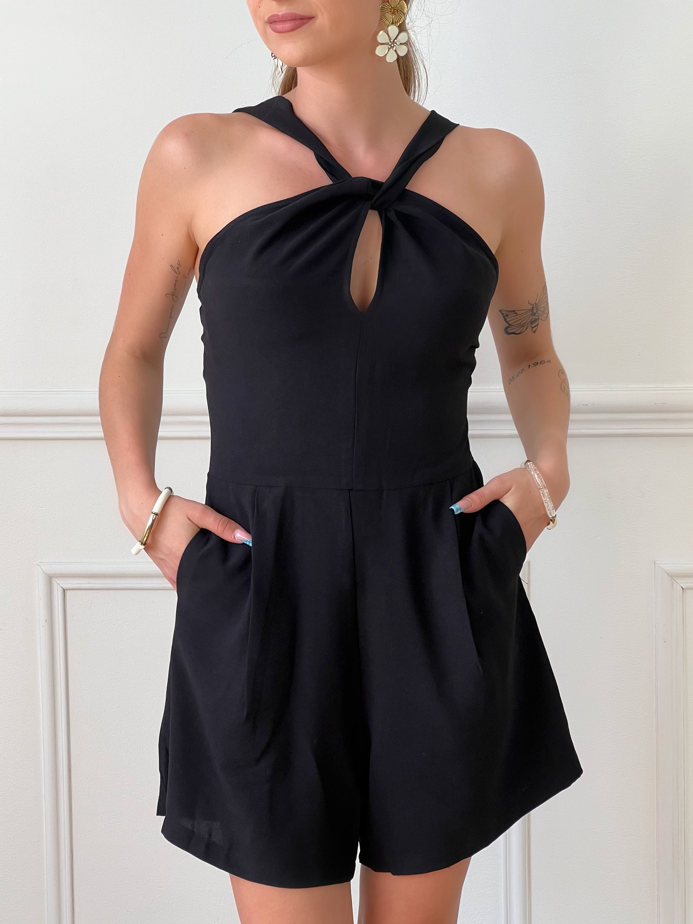 Tenue top combishort noir