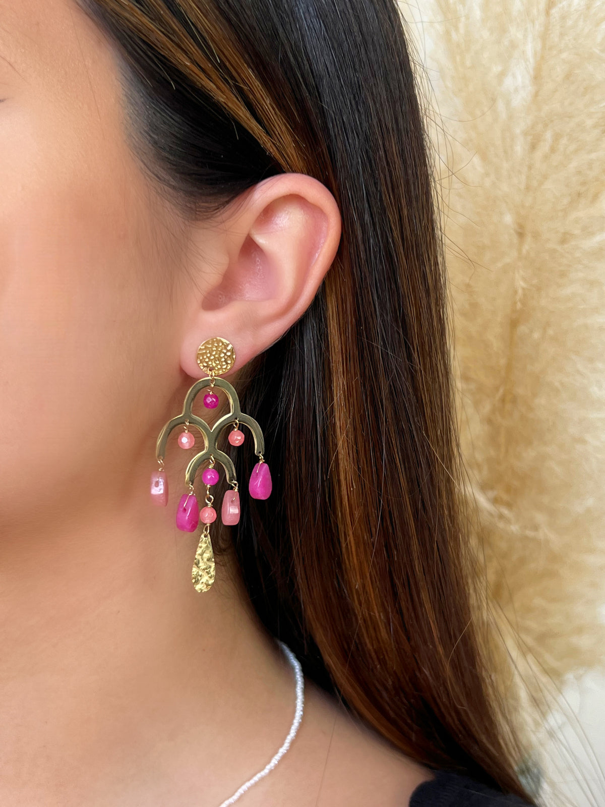 Boucles d'oreilles roses : Ylia - Loïcia