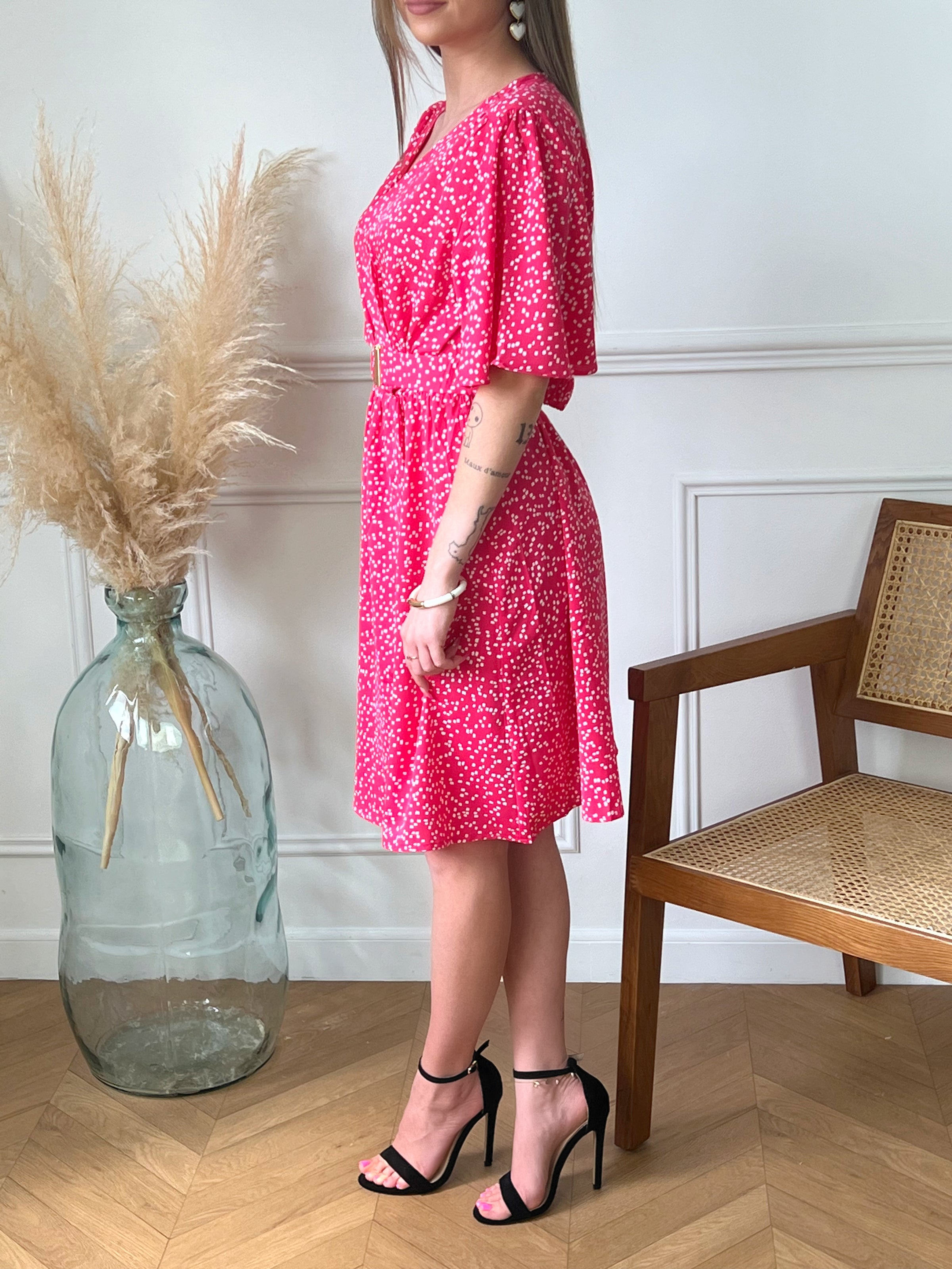 Robe cache c ur rose a pois femme Loicia