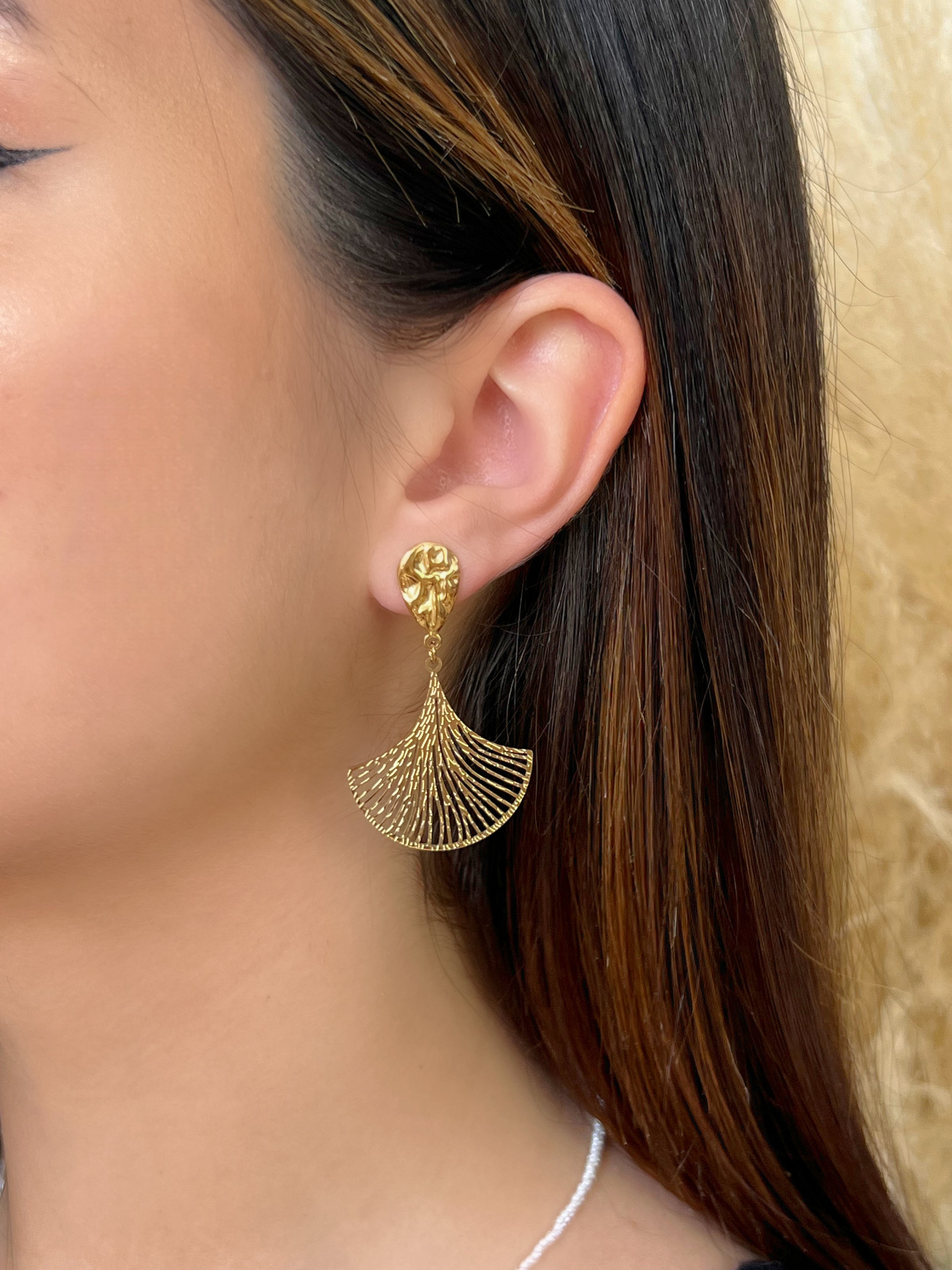 Boucles d'oreilles dorées : Meza - Loïcia