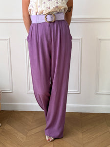 Pantalon violet en lin : Loman