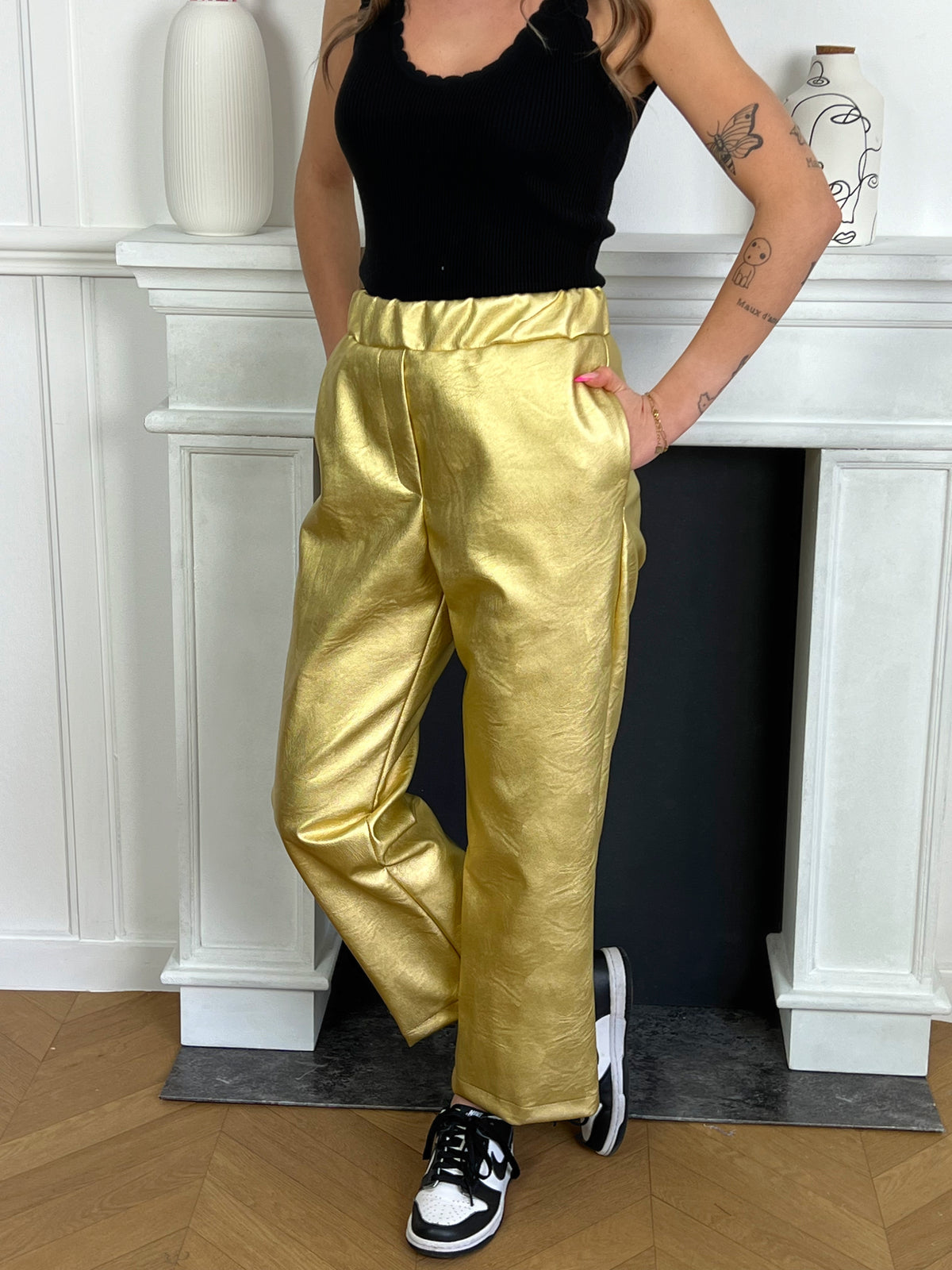 Pantalon doré Made in France : Bianca - Loïcia