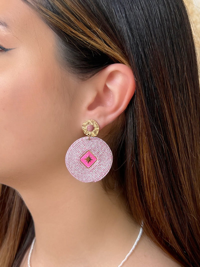 Boucles d'oreilles roses : Rondy - Loïcia