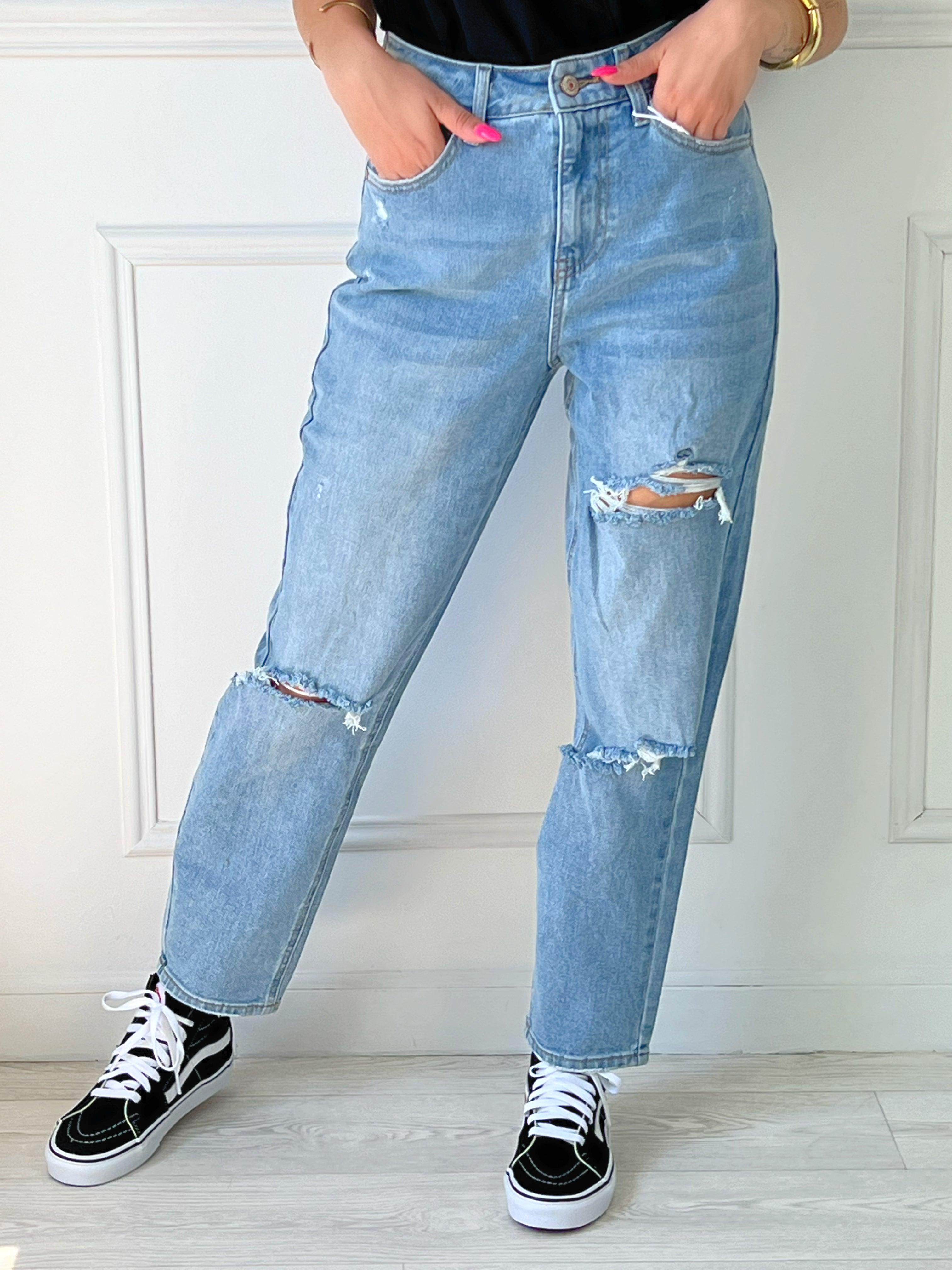 Jeans boyfriend taille haute hot sale