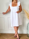 Robe courte blanche doublée en gaze de coton : Amia