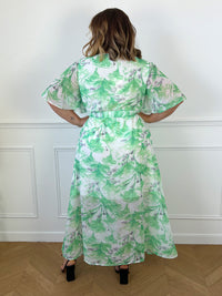 Robe longue verte et blanche Curve : Sumeya - Loïcia