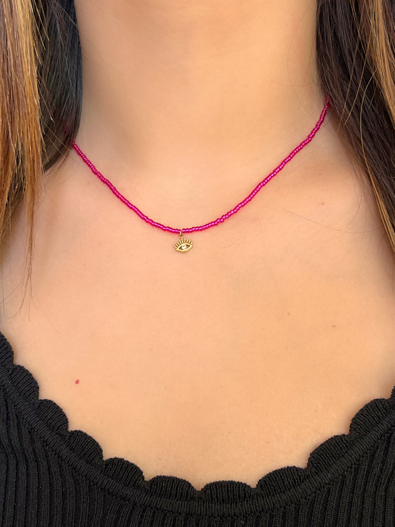 Collier rose : Milos - Loïcia