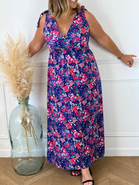 Robe longue colorée bleu Curve : Maina - Loïcia