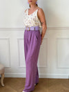 Pantalon violet en lin : Loman - Loïcia